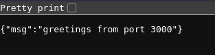 Placeholder: Browser response from port 3000