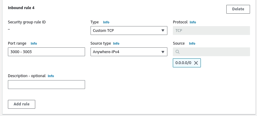 Placeholder: EC2 instance security group