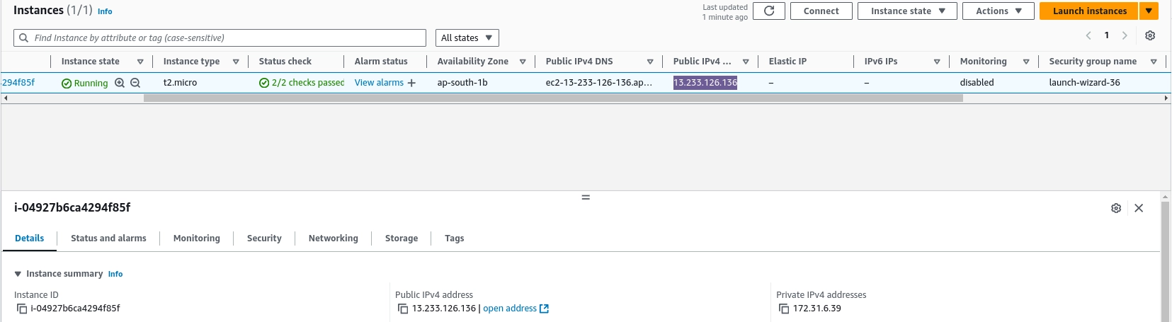 Placeholder: EC2 instance public IP address